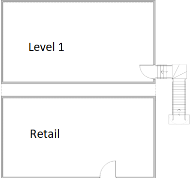 two storey office building, level 1 accessible by external staircase